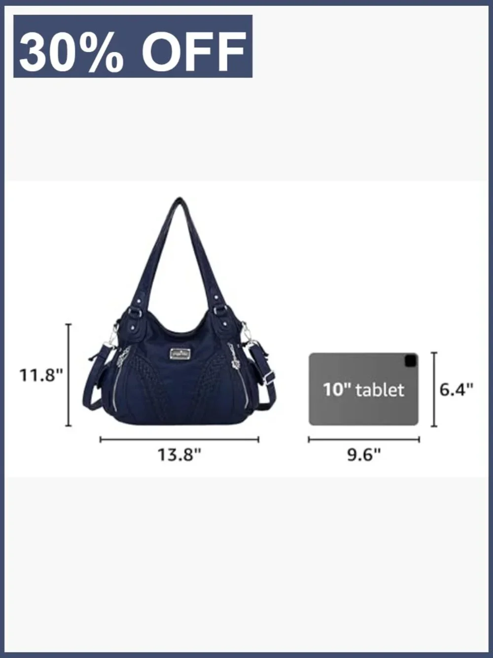 Women's Faux Leather Hobo Shoulder Bag Tote w/ Crossbody Strap